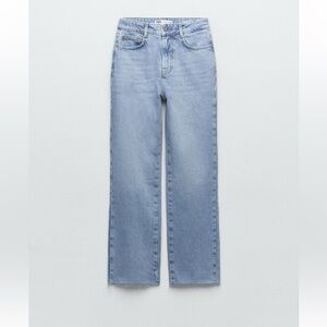 Zara Light Blue High Waisted Straight Leg Women's Jeans